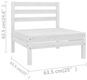 3 pcs conjunto lounge de jardim pinho maciço branco