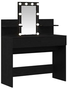 Mesa de Maquiagem vidaXL com LED Carvalho Preto 100x40x130 cm