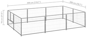 Canil para cães 6 m² aço prateado