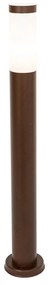 Poste de iluminação exterior castanho ferrugem com opala 80 cm IP44 - Rox