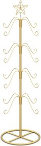Suporte de Natal para Meias desenho Árvore de Exposição com 16 Ganchos para Pendurar e Estrela Dourado
