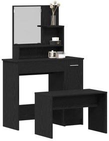 Conjunto de Toucador vidaXL Carvalho Preto Madeira Engenheirada, Touca