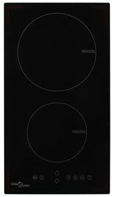 Placa de indução com 2 discos controlo tátil vidro 3500 W