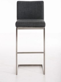 Banco de bar Paros em tecido 42 x 104 x 48 cm Cinzento escuro