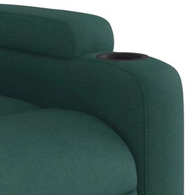Poltrona de massagens reclinável tecido verde-escuro
