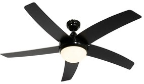 Ventilador de teto inteligente preto com impressão de madeira 132cm incl. LED regulável com controle remoto - Cool