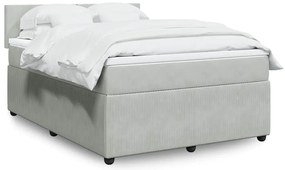 vidaXL Cama com molas/colchão 140x190 cm veludo cinzento-claro