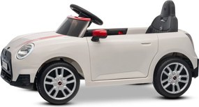 Carro elétrico para crianças 12V Mini Cooper MP3 Player com Controlo remoto, bateria de Lítio Licença Original Branco