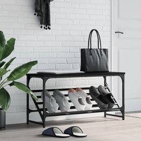 vidaXL Sapateira 90x30x45 cm derivados de madeira preto