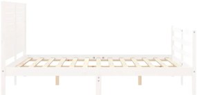 Estrutura de cama com cabeceira 160x200 cm madeira maciça