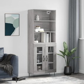 vidaXL Armário alto 69,5x34x180 cm derivados de madeira sonoma cinza
