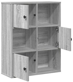 Estante 60x24x76,5 cm derivados de madeira cinzento sonoma