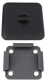 Placa base de metal para poste de apoio de toldo com tampa plástica | SONGMICS | cinzento|preto | GSA004.
