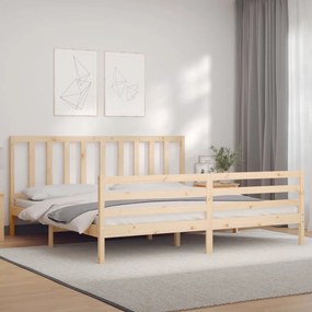 Cama sem colchão 200x200 cm madeira de pinho maciça