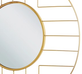 Espelho de parede redondo em metal dourado ø 60 cm HESDIN Beliani