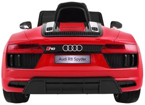 Carro elétrico para Crianças 12V AUDI R8 Spyder RS Rodas de EVA, Assento de couro Vermelho Pintado