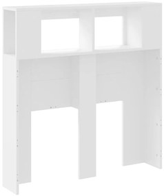 Cabeceira cama c/ LEDs 100x18,5x103,5 cm deriv. madeira branco
