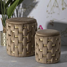 PUFE COM ARMAZENAMENTO SHANTY CONJUNTO DE 2 PEÇAS Ø 37X42-28X35 CM ROSA