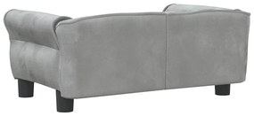 Cama para cães 70x45x30 cm veludo cinzento-claro