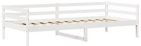 Sofá-cama c/ gavetas 90x200cm madeira de pinho maciça branco