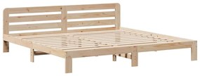 Cama sem colchão 200x200 cm madeira de pinho maciça