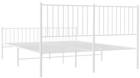 Estrutura de cama com cabeceira e pés 150x200 cm metal branco