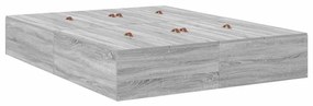 Estrado de cama com arrumação cinza Sonoma 135 x 190 cm