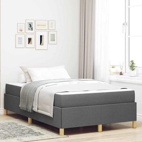 vidaXL Estrutura da Cama com colchão Cinza Escuro 120 x 200 cm tecido