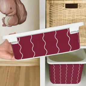 Autocolante para caixa IKEA TROFAST - Ondas cor de vinho