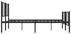 Estrutura de cama sem colchão com pés 180x200 cm preto