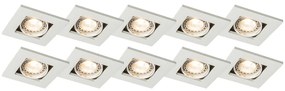 Conjunto de 10 focos embutidos brancos ajustáveis - Qure Moderno,Design