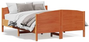 VidaXL Cama sem colchão 140x190 cm pinho maciço castanho-mel