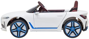 Carro elétrico para Crianças BMW I4 12V, Rodas Espuma EVA, Assento couro ecológico Branco