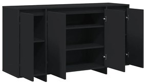 Buffet Preto Preto Madeira Engenheirada 135 x 41 x 75 cm