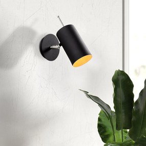 Candeeiro de Parede Kem – Preto/Níquel – 9 x 22 cm