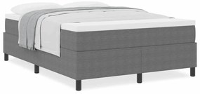 Cama Box com Colchão Cinza Claro, 160 x 200 cm, tecido corduroy.