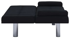 Sofá Cama Vivian - Cor Preto - Em Tecido, Estrutura em Madeira e Espes