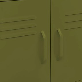 Armário de arrumação aço 60x35x56 cm verde-azeitona