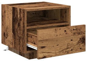 Criado-mudo vidaXL com Luzes LED Madeira Antiga 40x39x37 cm