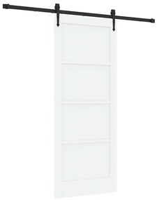 Porta Deslizante vidaXL com Conjunto de Hardware Branco 83x202 cm Made