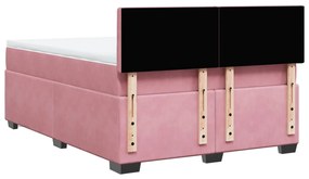 Cama com molas/colchão 160x200 cm veludo rosa