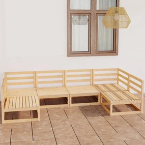vidaXL 6 pcs conjunto lounge de jardim pinho maciço