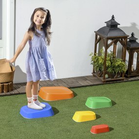 Jogo de Equilíbrio para Crianças de 3-8 Anos Conjunto de 5 Degraus para Treino de Equilíbrio 36x27,5x31 cm Multicor