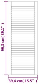 Portas de armário 2 pcs design de persiana pinho maciço branco