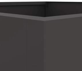 Vaso/floreira 52x48x75 cm aço preto