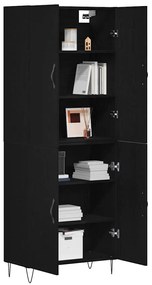 Armário Alto vidaXL Carvalho Preto 69,5x34x180 cm Madeiras de Engenhar