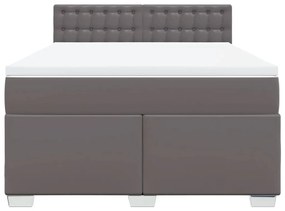 Cama com Molas/Colchão e Luzes Led - 140x200 cm - Couro Artificial Cin