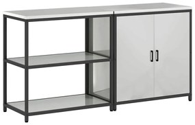 Conjunto de Armazenamento de Cozinha com prateleira 2 pcs Prata