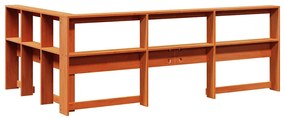 Estante cabeceira forma de L 120 cm pinho maciço castanho-mel