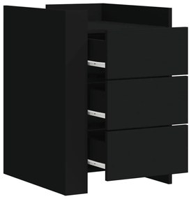 Mesa de cabeceira 45x50x65 cm derivados de madeira preto